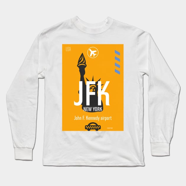 JFK airport statue of liberty Long Sleeve T-Shirt by Woohoo